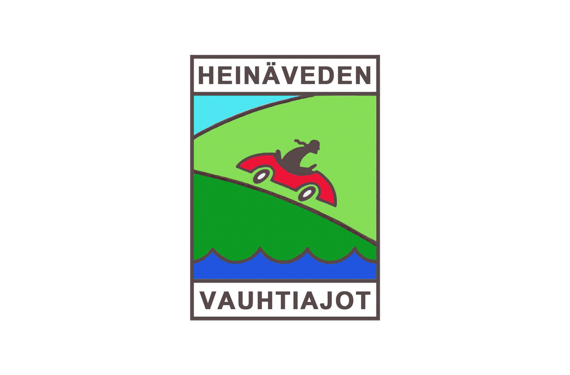 Hein&auml;veden Vauhtiajot -tapahtuman tunnus. Tunnus on pystysuuntainen, suorakulmion muotoinen. Yl&auml;reunassa lukee tummanruskealla, isolla fontilla "HEIN&Auml;VEDEN" ja alareunassa samalla fontilla "VAUHTIAJOT". Keskell&auml; on kuvitus: kirkkaan vihre&auml;, kumpuileva m&auml;ki tai rinne, jonka p&auml;&auml;ll&auml; punainen ralliauto tai menopeli, jota ajaa tumma siluetti. Kuvan alaosassa on sininen vesialue ja yl&auml;osassa vaaleansininen taivas.
