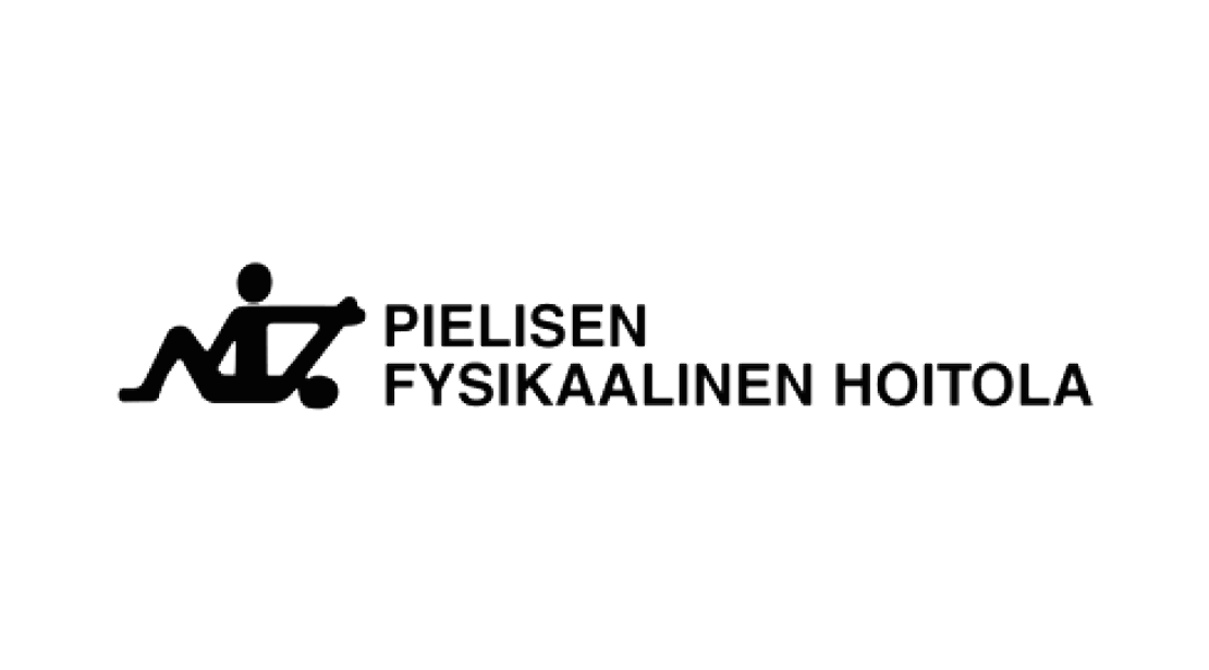 Pielisen Fysikaalinen Hoitola -yrityksen logo. Vasemmalla on musta, tyylitelty ihmishahmon siluetti tekem&auml;ss&auml; venytys- tai kuntoutusliikett&auml;. Oikealla on kaksi rivi&auml; mustaa teksti&auml;: yl&auml;rivill&auml; isolla fontilla "PIELISEN" ja alarivill&auml; samalla fontilla "FYSIKAALINEN HOITOLA". Logo on valkoisella taustalla.