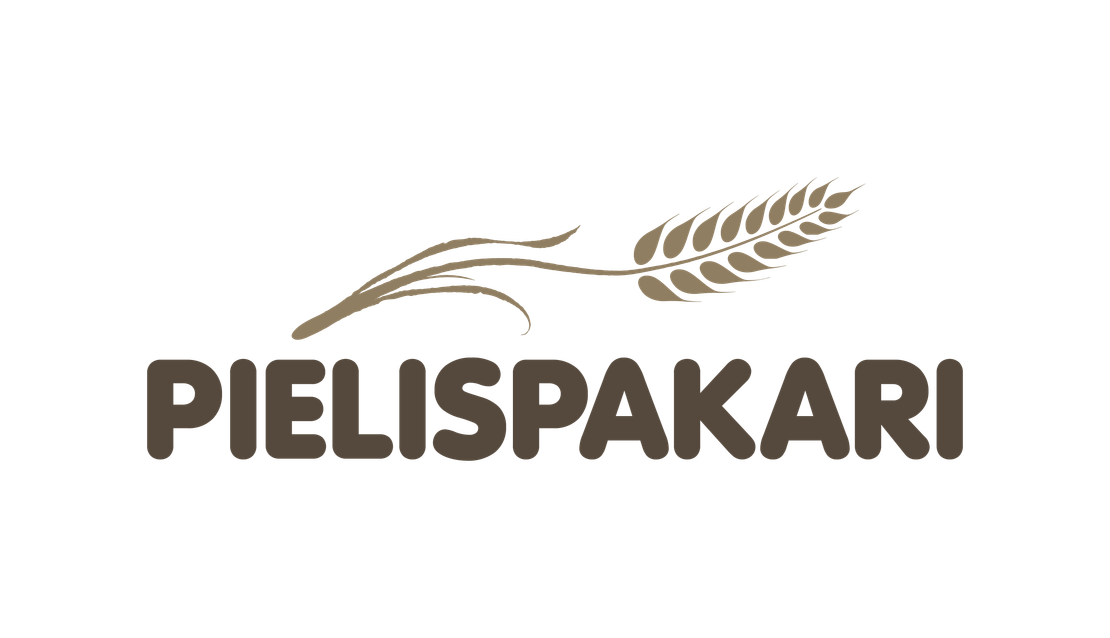 Pielispakari-yrityksen logo, jossa on suuri, tyylitelty, vaalean ruskea viljantähkä ja sen varret. Viljantähkä on sijoitettu tumman ruskealle suorakulmion muotoiselle taustalle. Kuva on minimalistinen ja siinä ei ole tekstiä.