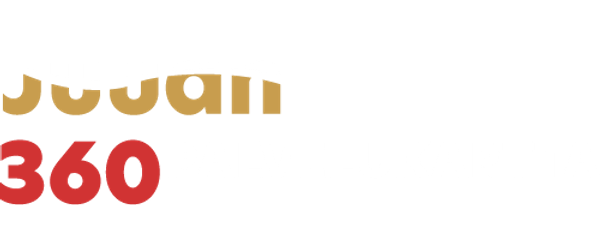 Juuan 360 Palvelukartta -logo. Ylärivillä on kullanruskea, tyylitelty teksti "Juuan". Alarivillä on punainen teksti "360" ja valkoinen "PALVELUKARTTA".