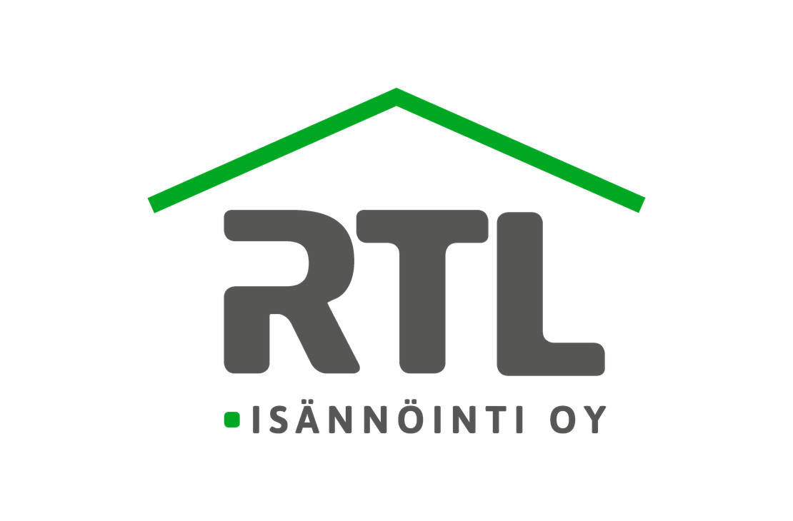 RTL Is&auml;nn&ouml;inti Oy -yrityksen logo. Logossa on suuret, paksut, tummanharmaat kirjaimet "RTL". Kirjainten yl&auml;puolella on kirkkaan vihre&auml; harjakattomuoto. Kirjainten alapuolella lukee tummanharmaalla tekstill&auml; "IS&Auml;NN&Ouml;INTI OY", jonka edess&auml; on pieni vihre&auml; neli&ouml;. Logo on valkoisella taustalla.