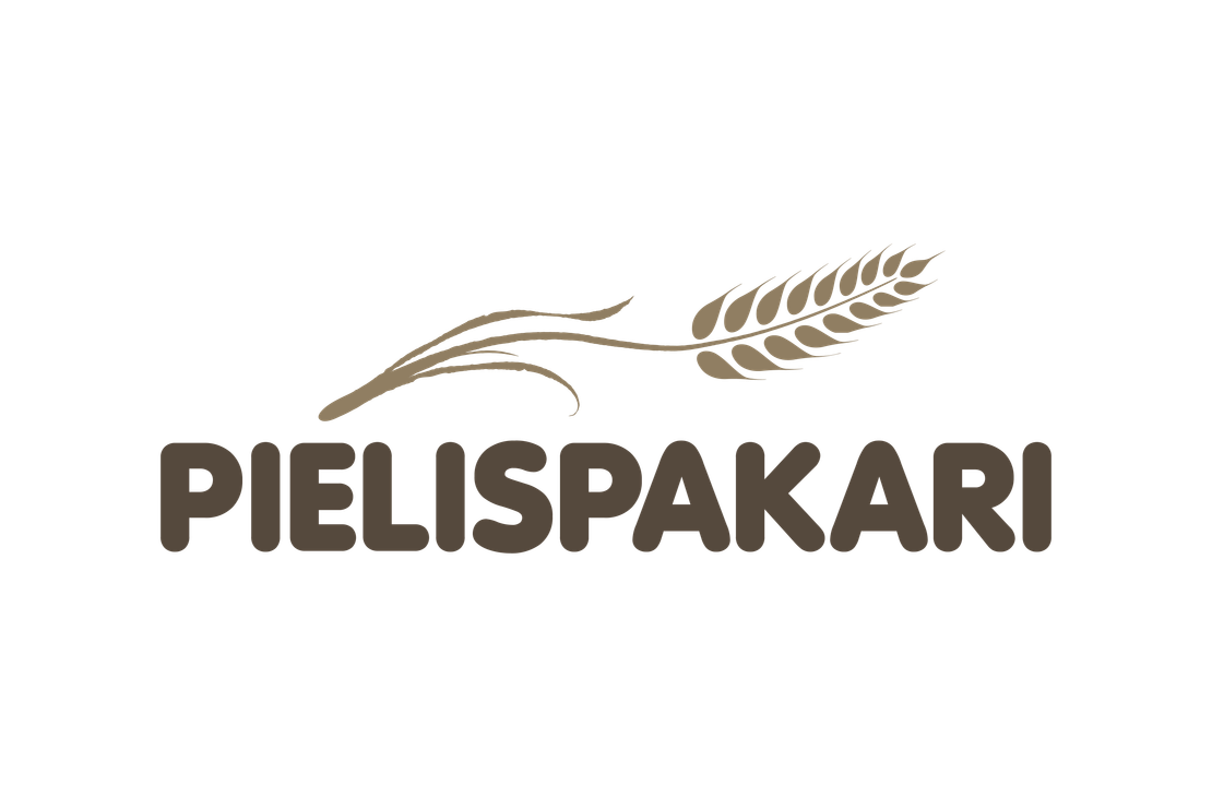 Pielispakari-yrityksen logo, jossa on suuri, tyylitelty, vaalean ruskea viljantähkä ja sen varret. Viljantähkä on sijoitettu tumman ruskealle suorakulmion muotoiselle taustalle. Kuva on minimalistinen ja siinä ei ole tekstiä.